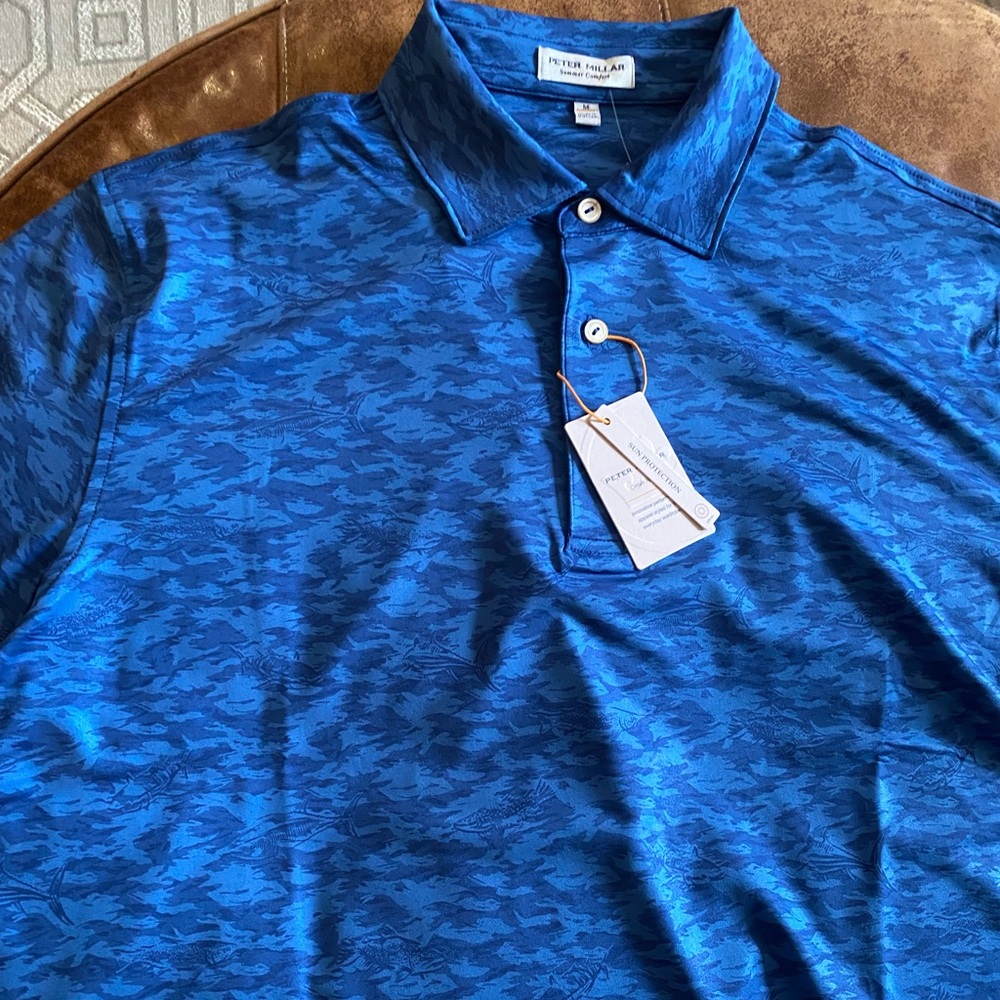 Peter Millar Fish Camo Performance Polo NWT - Picture 7 of 13